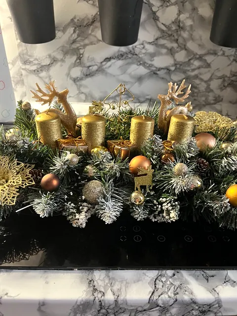 Adventní svícen, zlatá, měděná