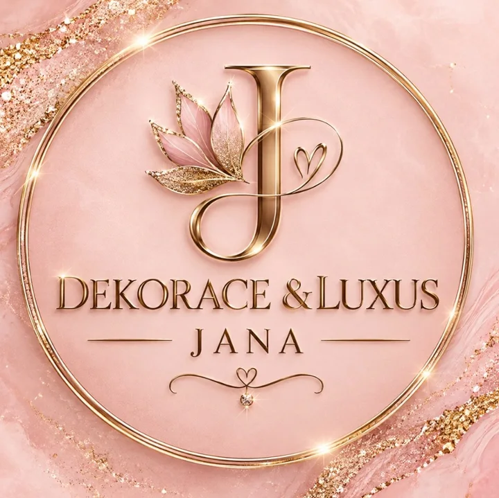 Logo Dekorace & Luxus Jana – monogram J s lotosovým květem